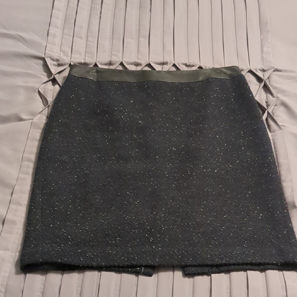Black And Navy Tweed Ann Taylor Skirt Size 8